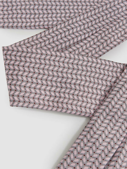 Silk Geometric-Chain Print Tie in Soft Pink Men | Reiss