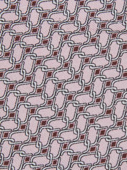 Silk Geometric-Chain Print Tie in Soft Pink Men | Reiss