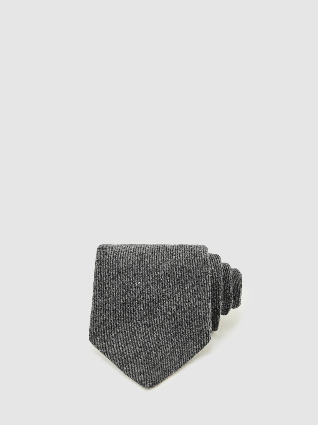 Wool-Silk Textured Tie in Charcoal Men | Reiss
