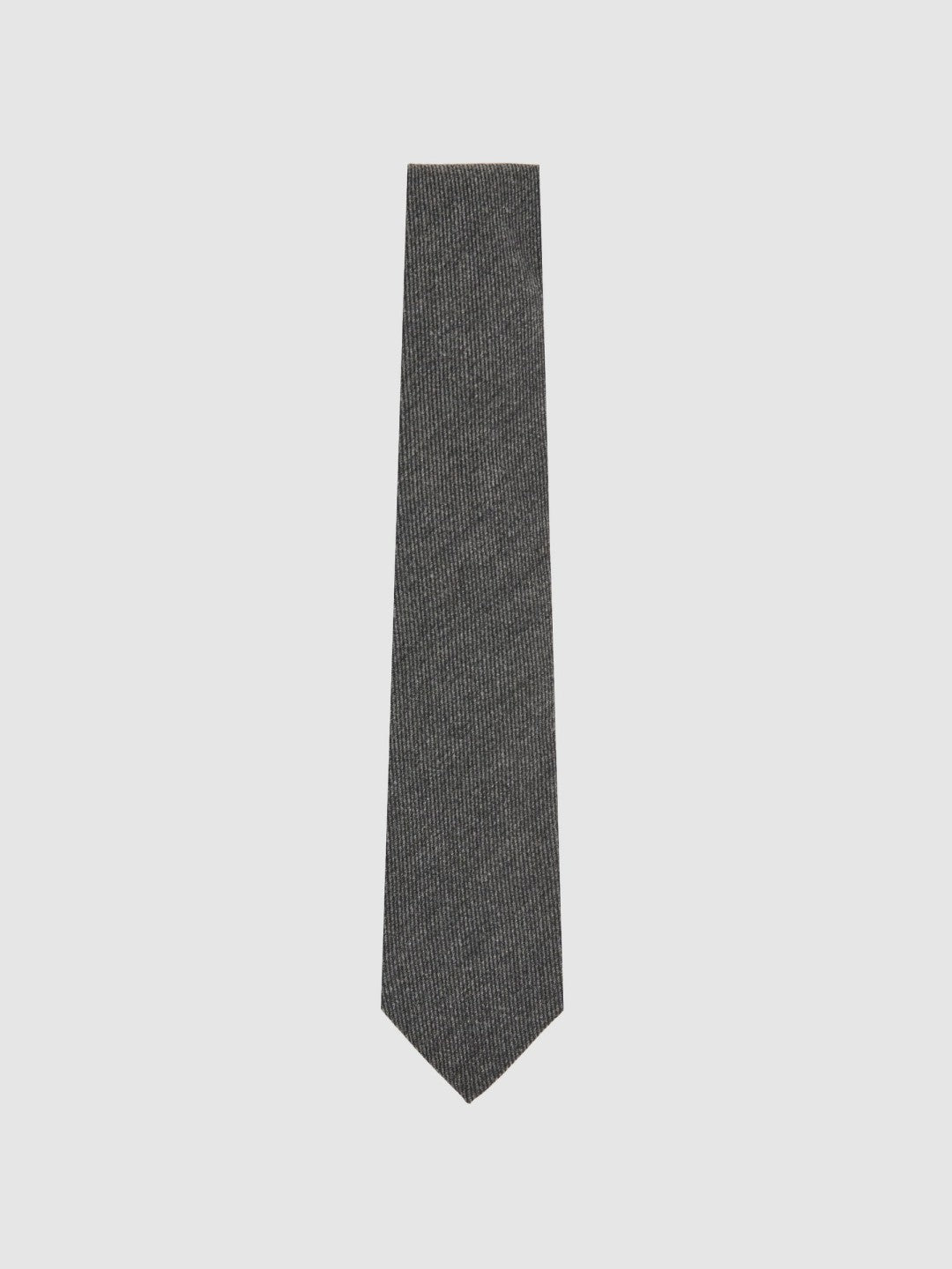 Wool-Silk Textured Tie in Charcoal Men | Reiss