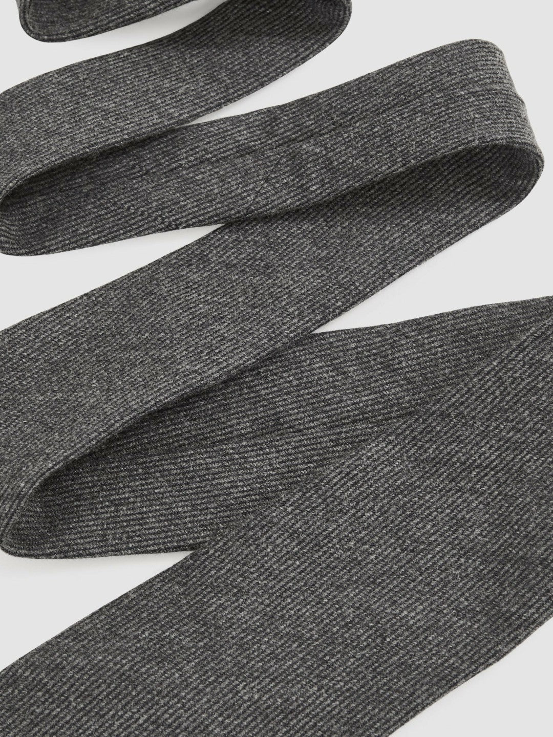 Wool-Silk Textured Tie in Charcoal Men | Reiss