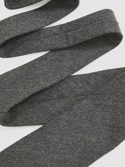 Wool-Silk Textured Tie in Charcoal Men | Reiss