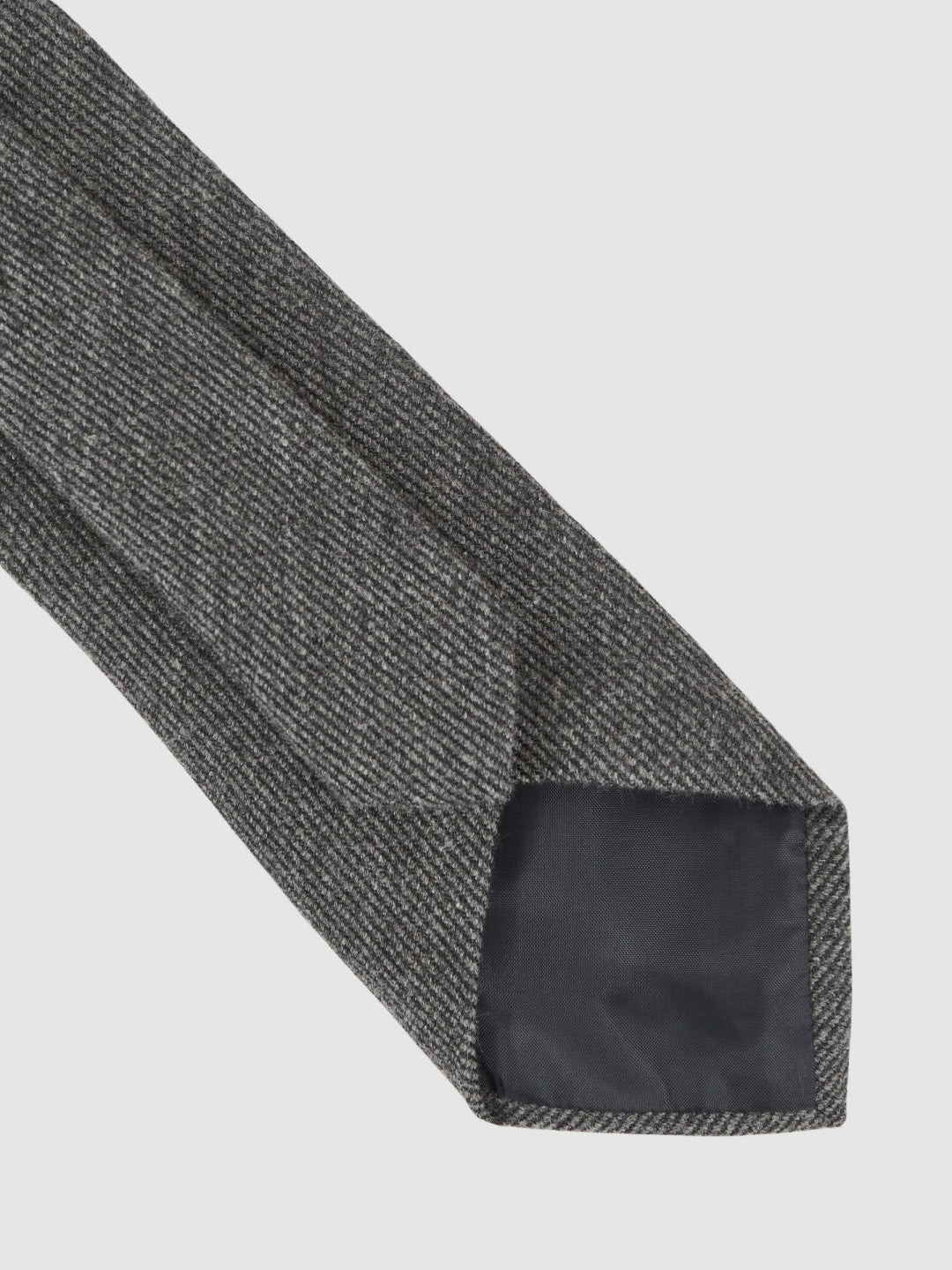 Wool-Silk Textured Tie in Charcoal Men | Reiss