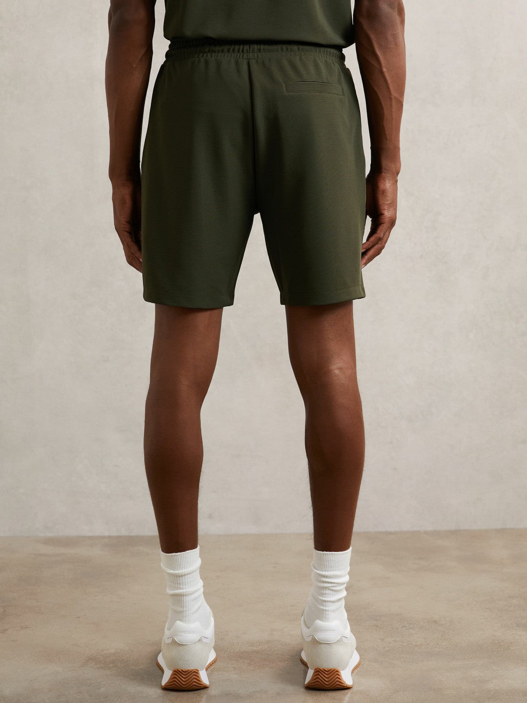 Textured Drawstring Shorts in Green Men | Reiss