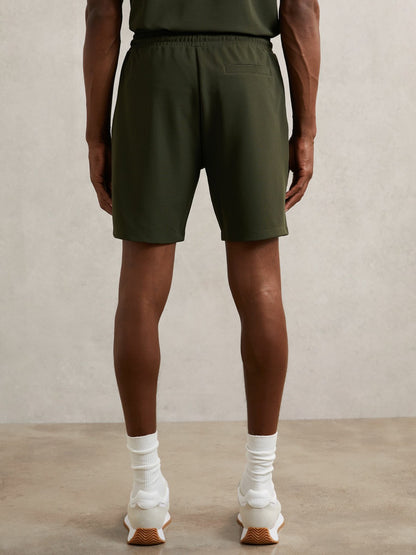 Textured Drawstring Shorts in Green Men | Reiss