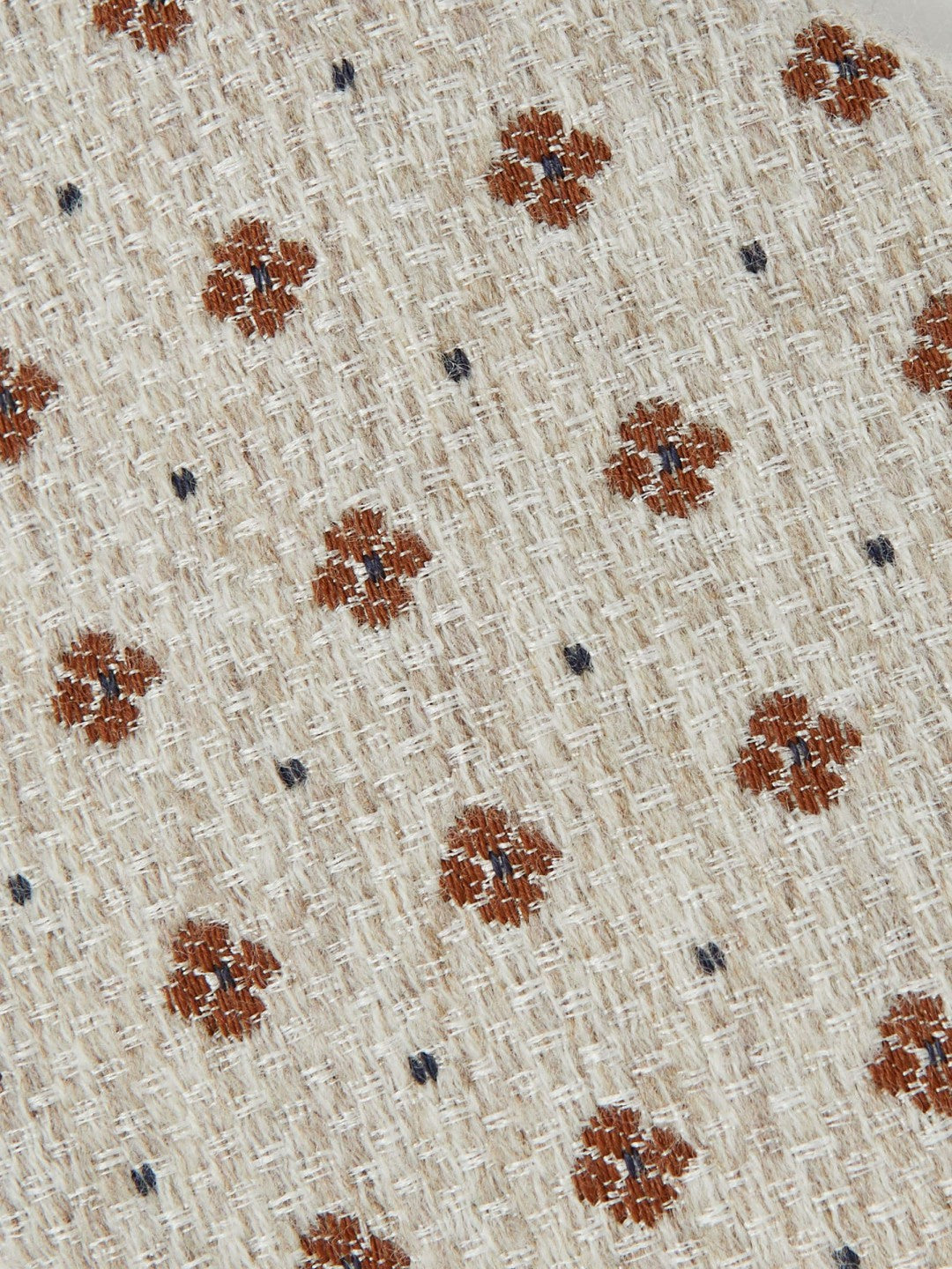 Wool-Silk Floral-Medallion Tie in Oatmeal Melange Men | Reiss