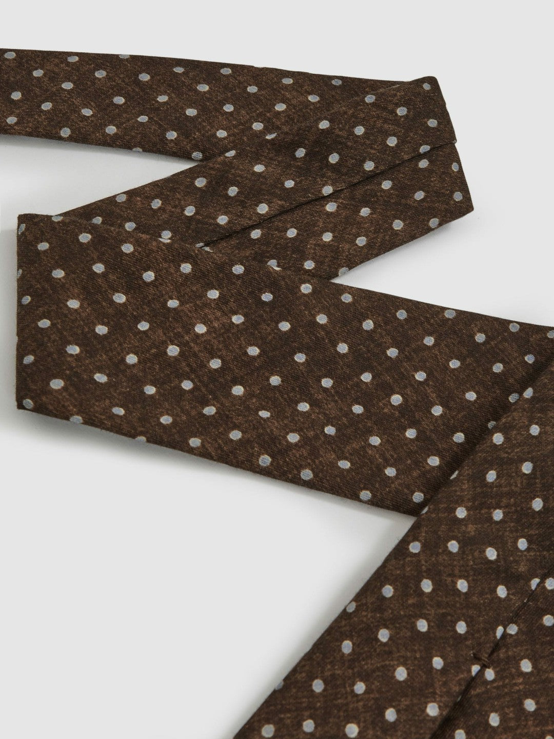 Wool-Cotton Polka-Dot Tie in Chocolate Brown Men | Reiss