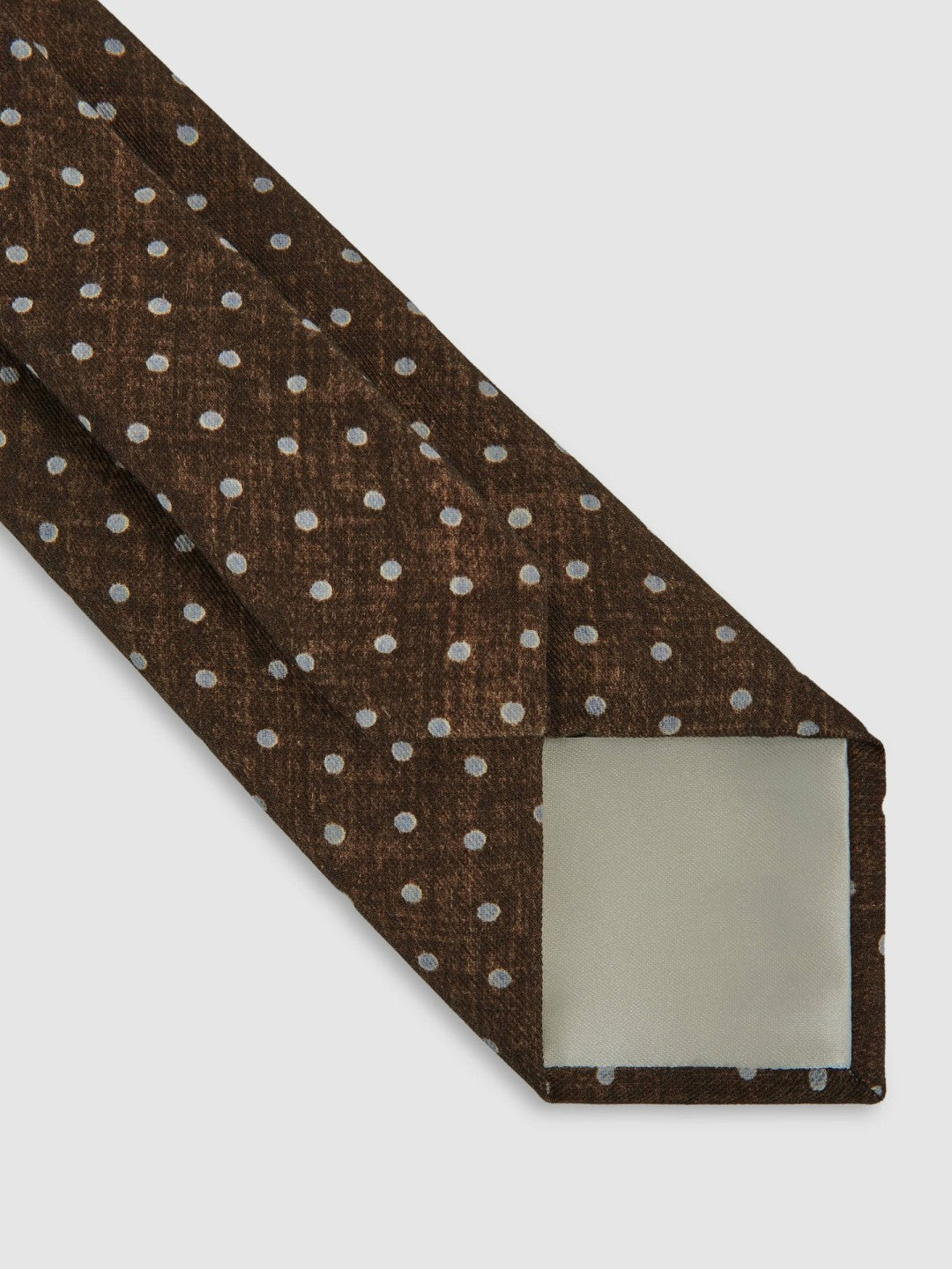 Wool-Cotton Polka-Dot Tie in Chocolate Brown Men | Reiss