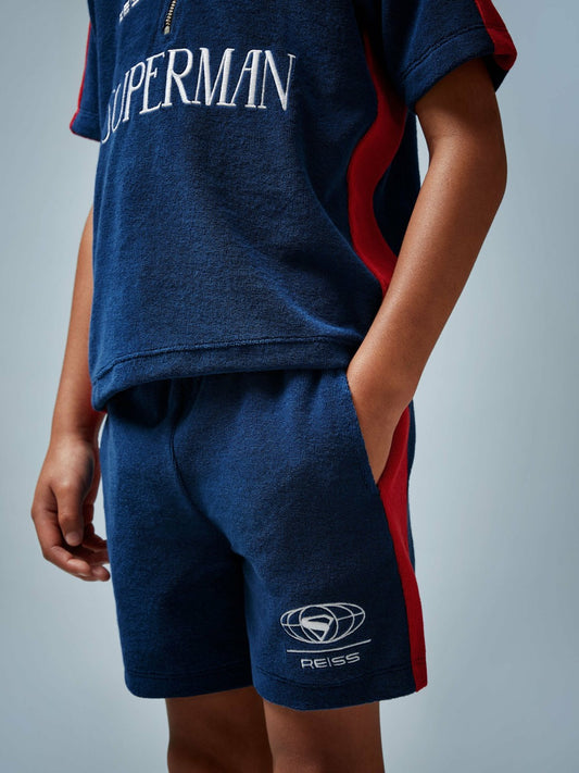 9-13 yrs Superman Towelling Shorts in Blue/Red Children & Baby | Reiss