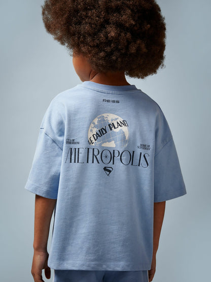 3-9 yrs Superman Metropolis Logo T-Shirt in Light Blue Children & Baby | Reiss