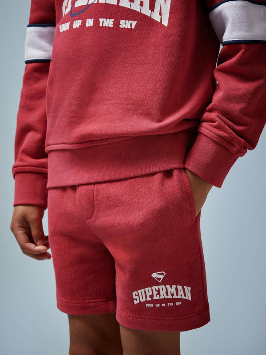 13-14 yrs Superman Cotton Logo Shorts in Red Children & Baby | Reiss