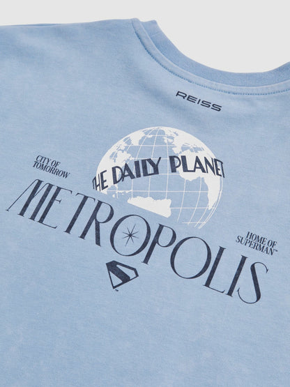 9-13 yrs Superman Metropolis Logo T-Shirt in Light Blue Children & Baby | Reiss