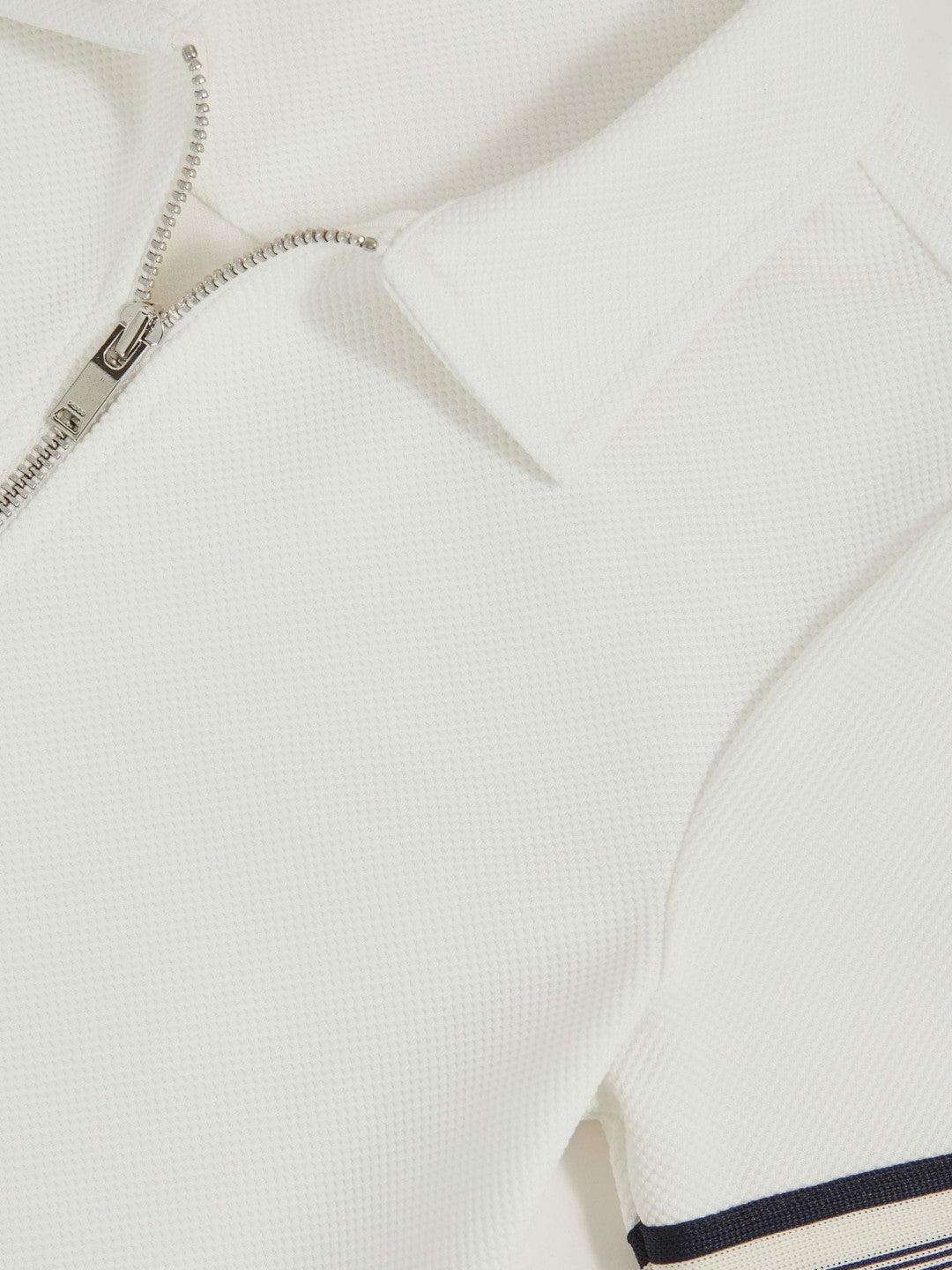 3-9 yrs Textured Half Zip Polo Shirt in White Children & Baby | Reiss