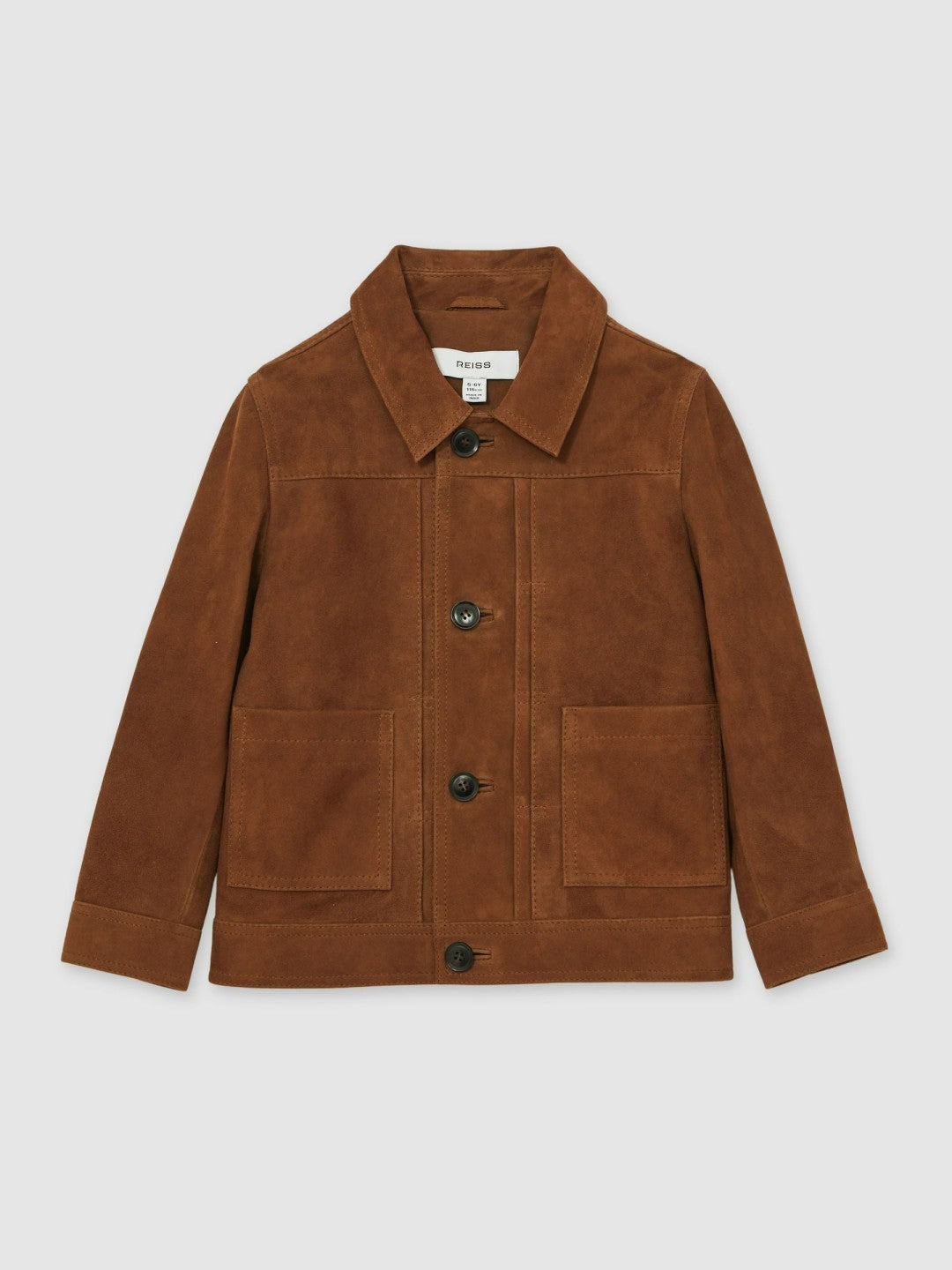 9-13 yrs Suede Worker Jacket in Tobacco Brown Children & Baby | Reiss