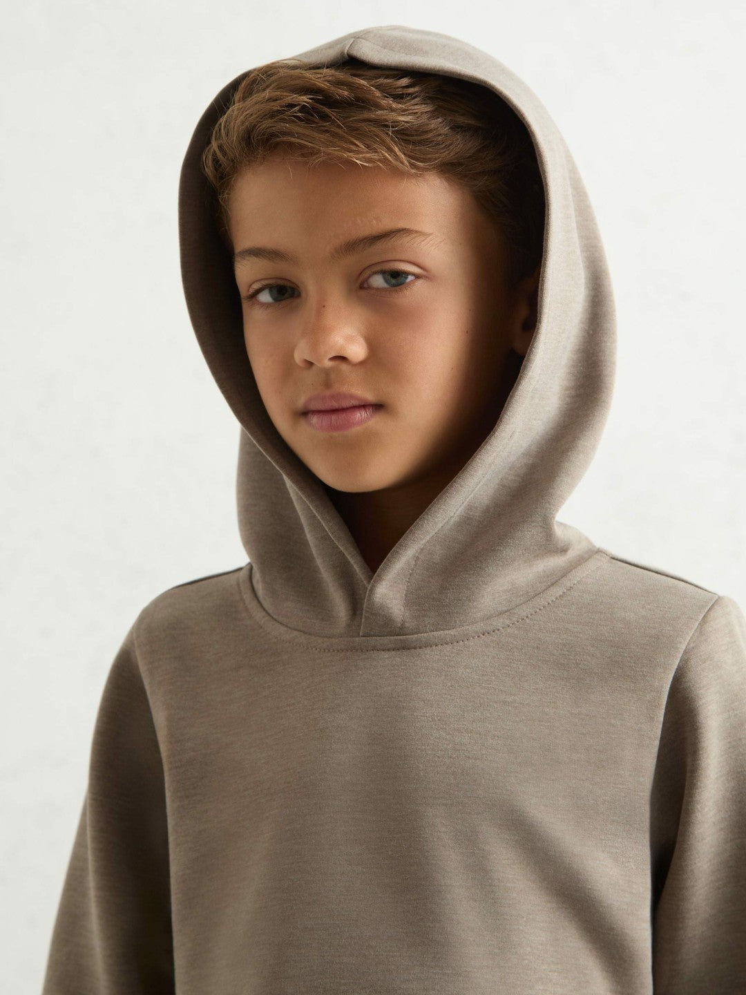 Interlock Jersey Hoodie in Taupe Brown Children & Baby | Reiss