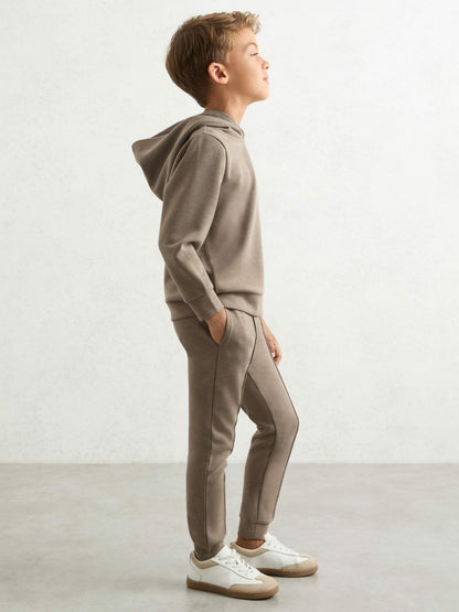 Interlock Jersey Hoodie in Taupe Brown Children & Baby | Reiss