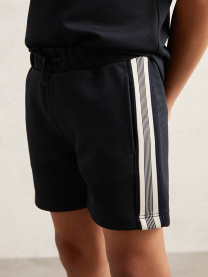 3-9 yrs Side Stripe Textured Shorts in Navy Blue Children & Baby | Reiss