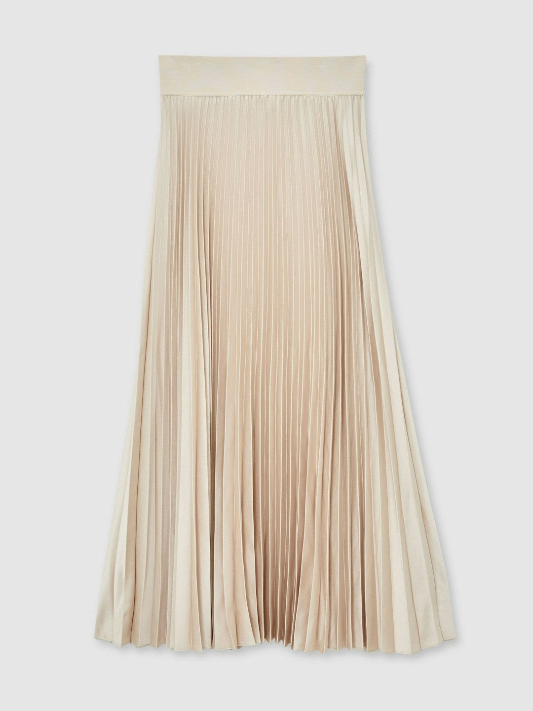 Pleated Midi Skirt in Champagne Neutral Women | Reiss
