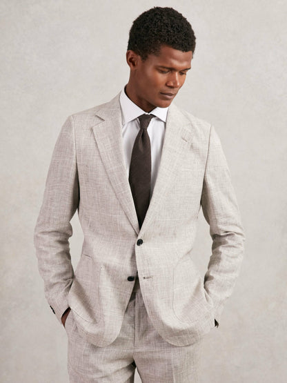 Silk Blend Textured Tie in Chocolate Brown Men | Reiss