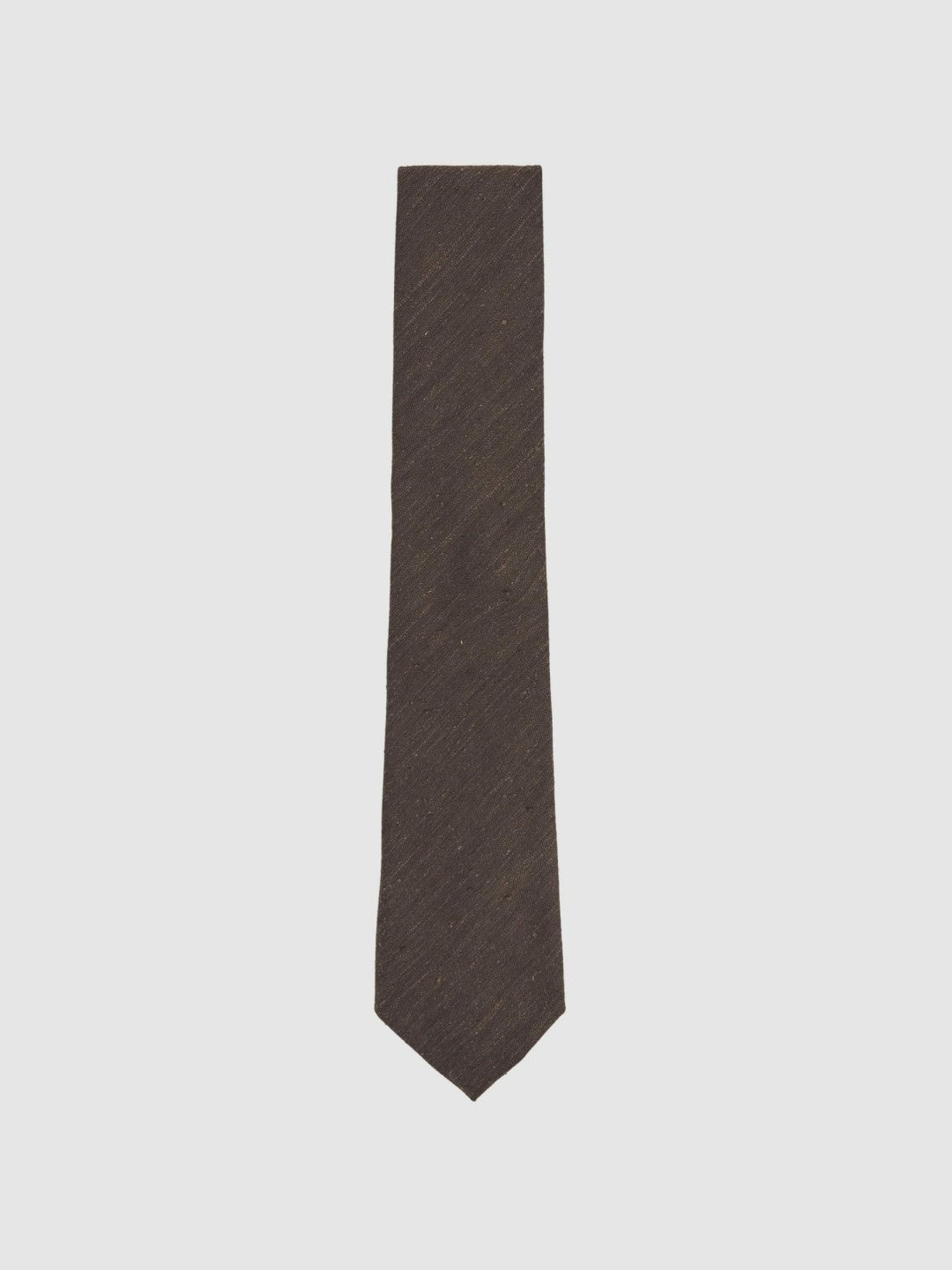 Silk Blend Textured Tie in Chocolate Brown Men | Reiss
