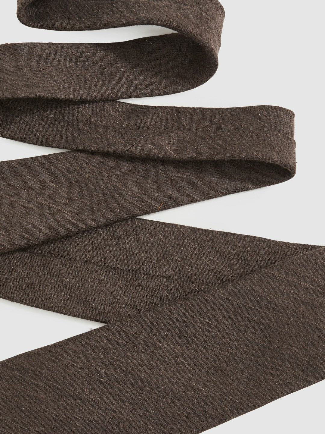 Silk Blend Textured Tie in Chocolate Brown Men | Reiss