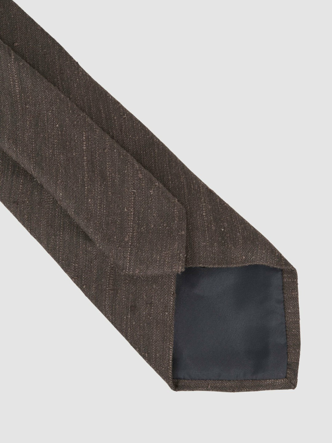 Silk Blend Textured Tie in Chocolate Brown Men | Reiss