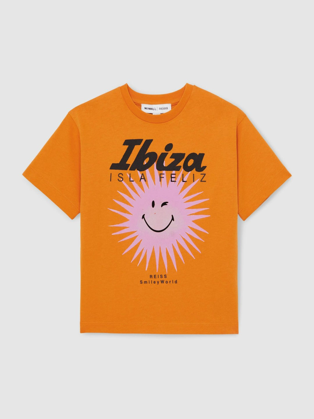 3-9 yrs SmileyWorld Sun Motif T-Shirt in Orange Children & Baby | Reiss