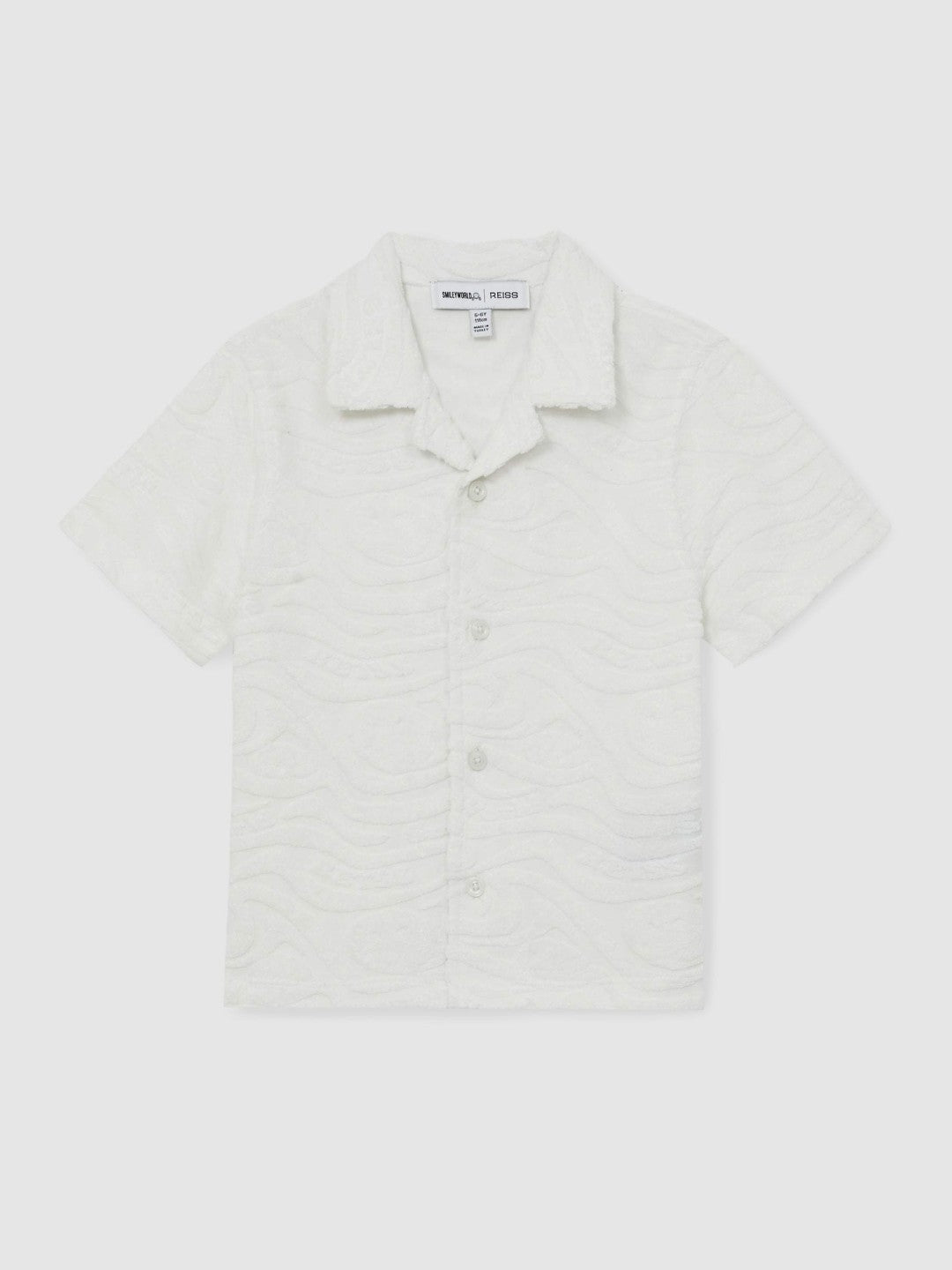 13-14 yrs SmileyWorld Wave Texture Shirt in White Children & Baby | Reiss