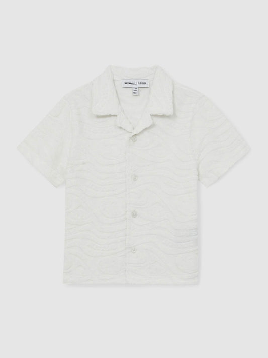 13-14 yrs SmileyWorld Wave Texture Shirt in White Children & Baby | Reiss
