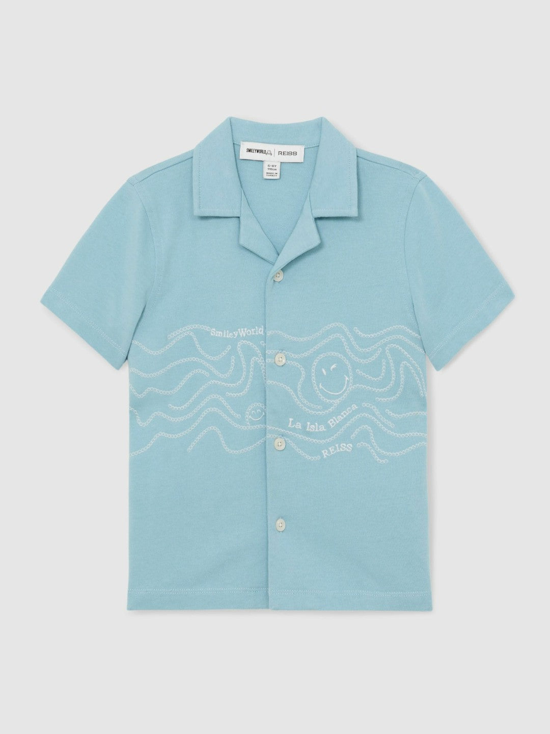 3-9 yrs SmileyWorld Embroidered Shirt in Sky Blue Children & Baby | Reiss