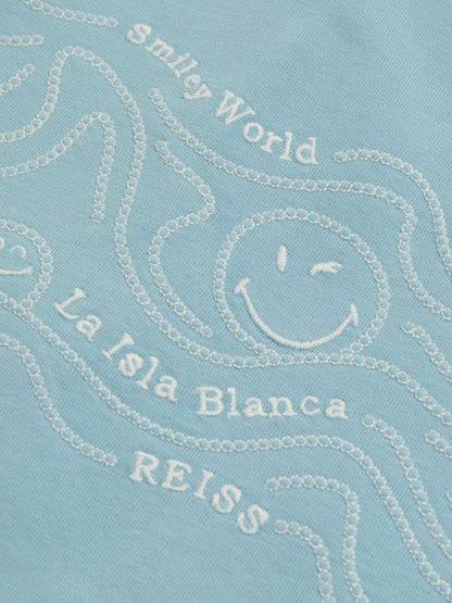 3-9 yrs SmileyWorld Embroidered Shirt in Sky Blue Children & Baby | Reiss