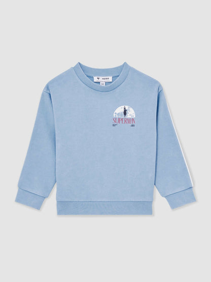 13-14 yrs Superman Logo Print Sweatshirt in Light Blue Children & Baby | Reiss