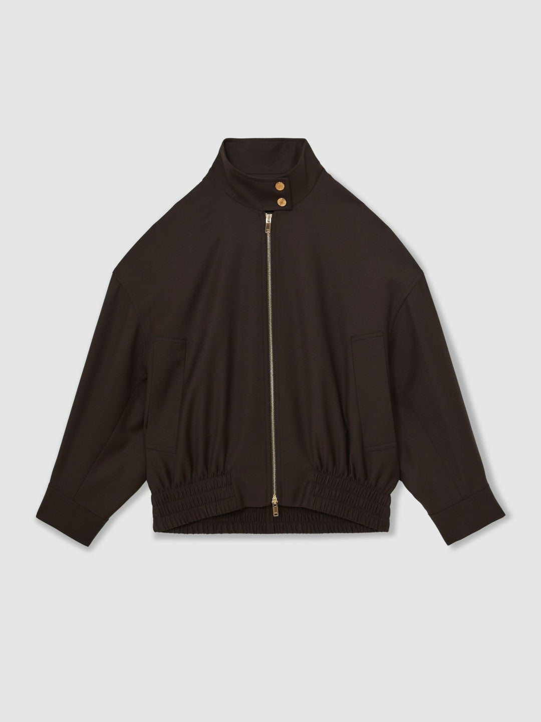 Wool Bomber Jacket in Chocolate Brown Women | Reiss