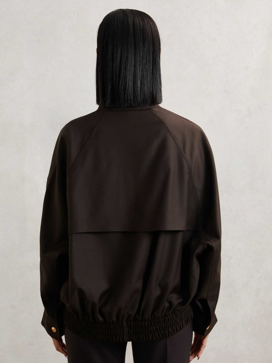 Wool Bomber Jacket in Chocolate Brown Women | Reiss