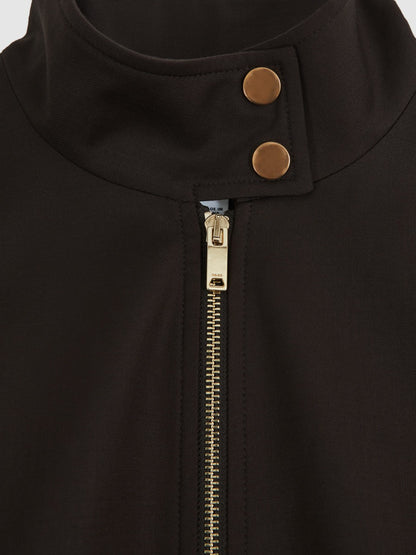Wool Bomber Jacket in Chocolate Brown Women | Reiss