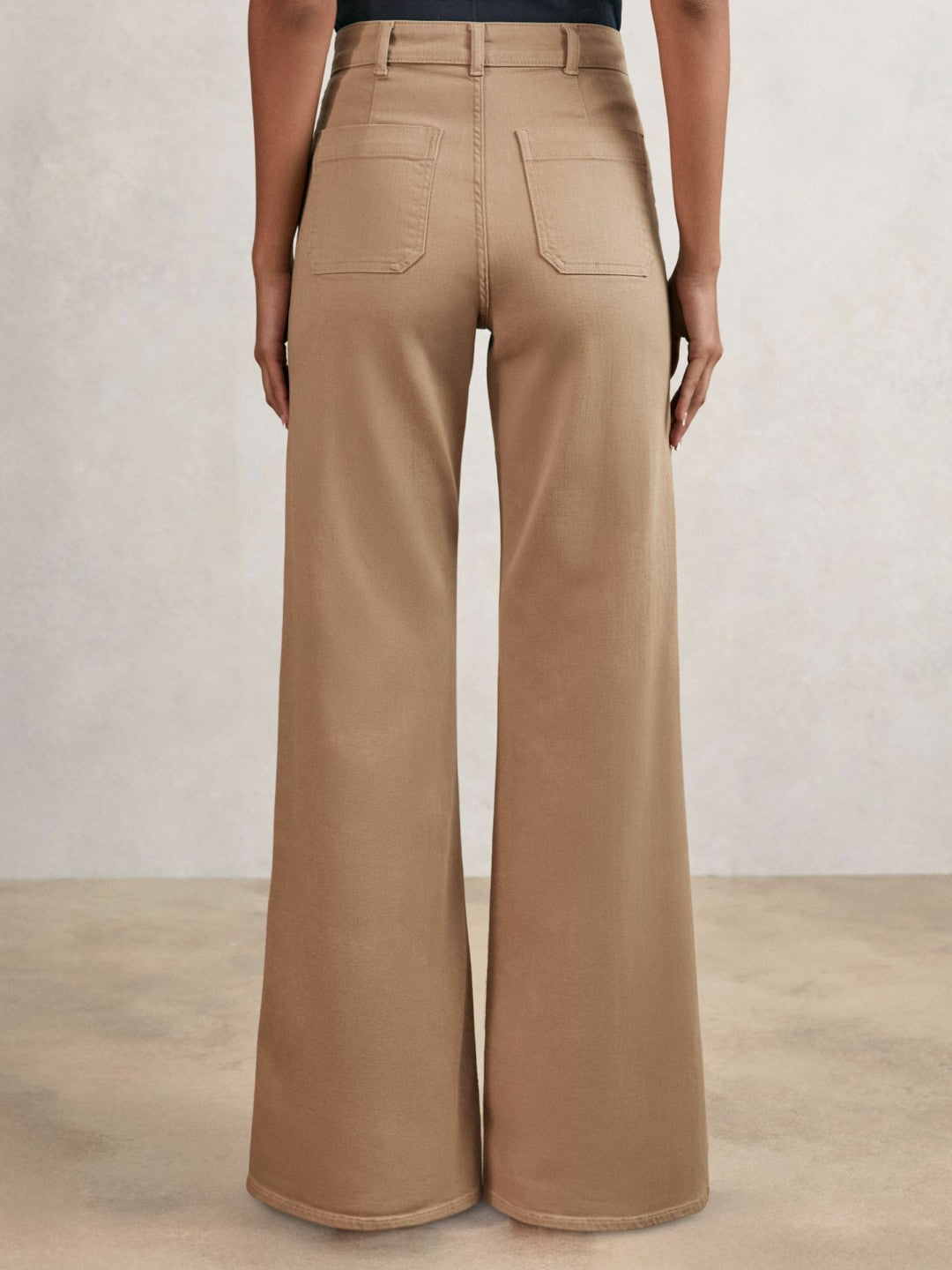 Petite Patch-Pocket Flared Jeans in Taupe Neutral Women | Reiss