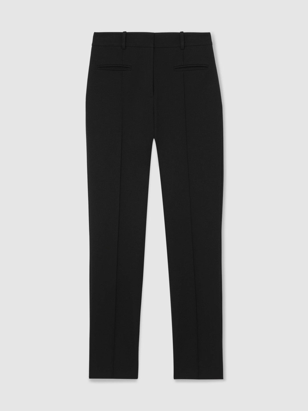 Petite Pintuck Tapered Trousers in Black Women | Reiss