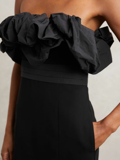 Sculptural Strapless Mini Dress in Black Women | Reiss