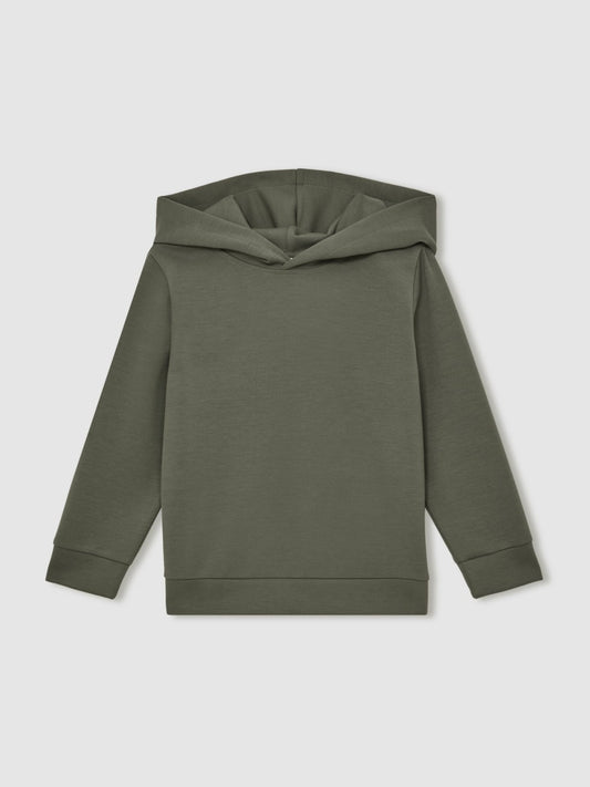 13-14 yrs Interlock Jersey Hoodie in Dark Sage Children & Baby | Reiss