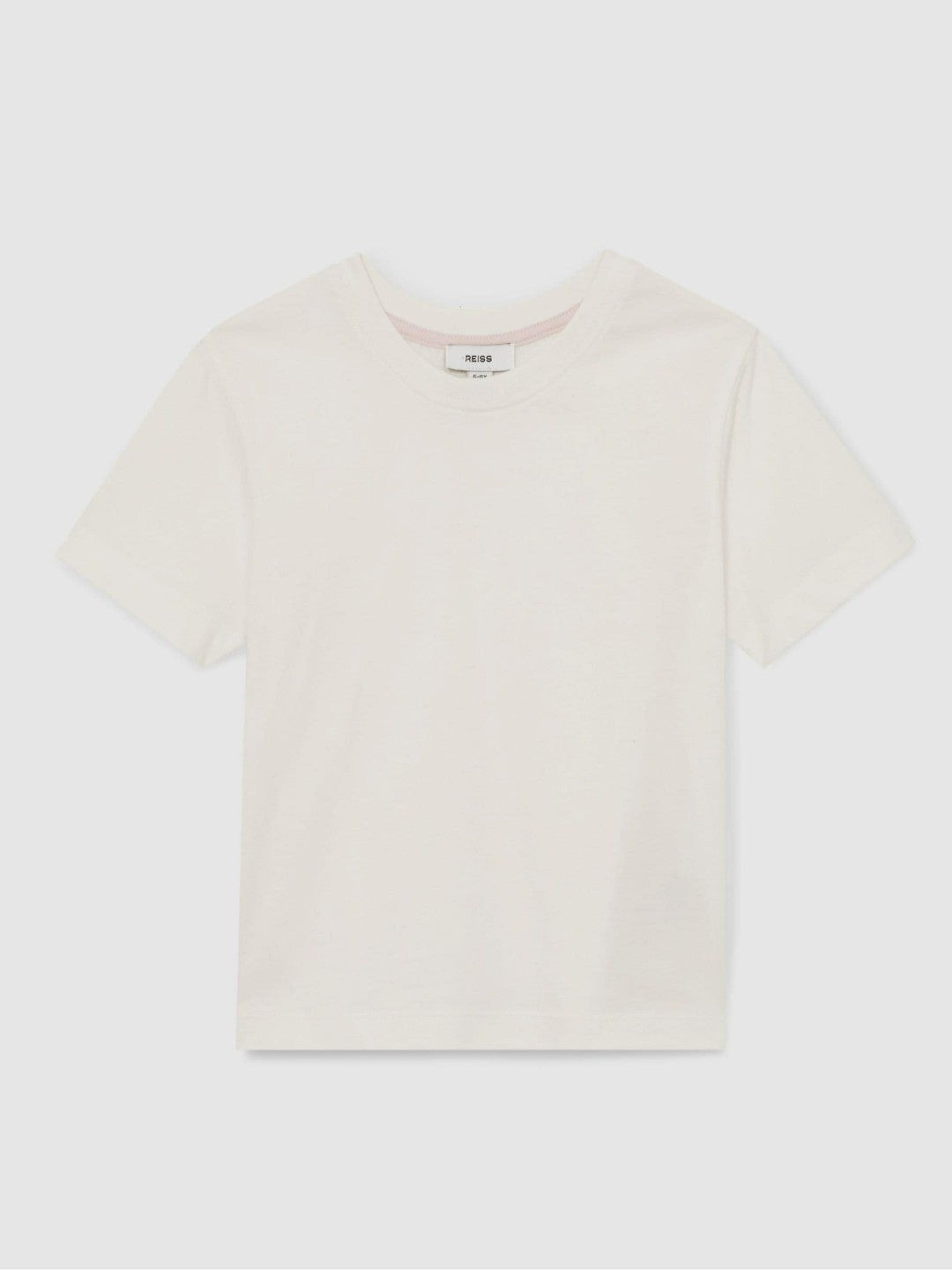 9-13 yrs Cotton Crew Neck T-Shirt in Ivory Children & Baby | Reiss