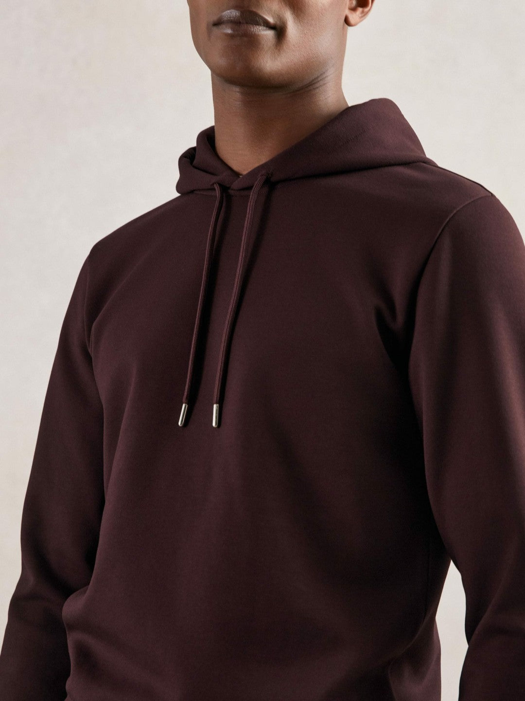 Interlock Jersey Drawstring Hoodie in Cherry Red Men | Reiss