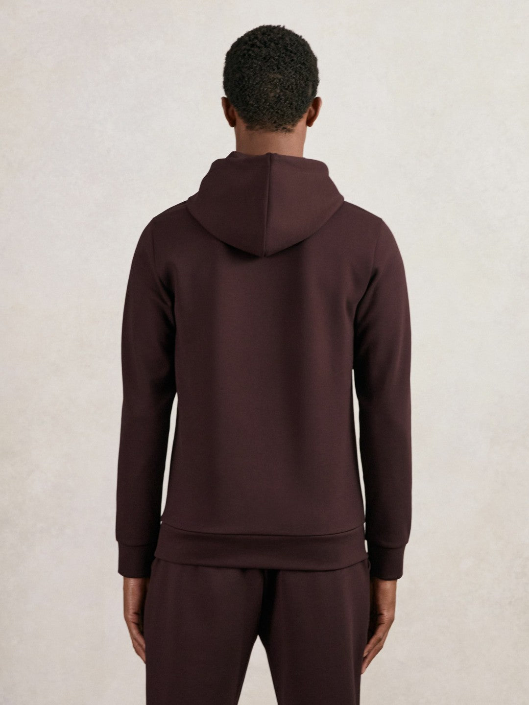 Interlock Jersey Drawstring Hoodie in Cherry Red Men | Reiss