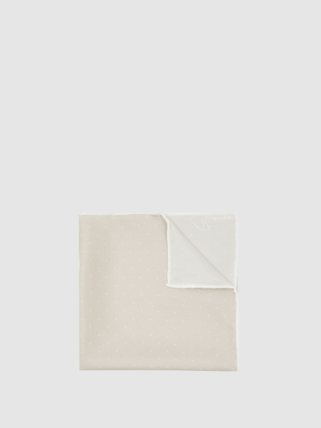 Silk Polka Dot Pocket Square in Champagne Men | Reiss