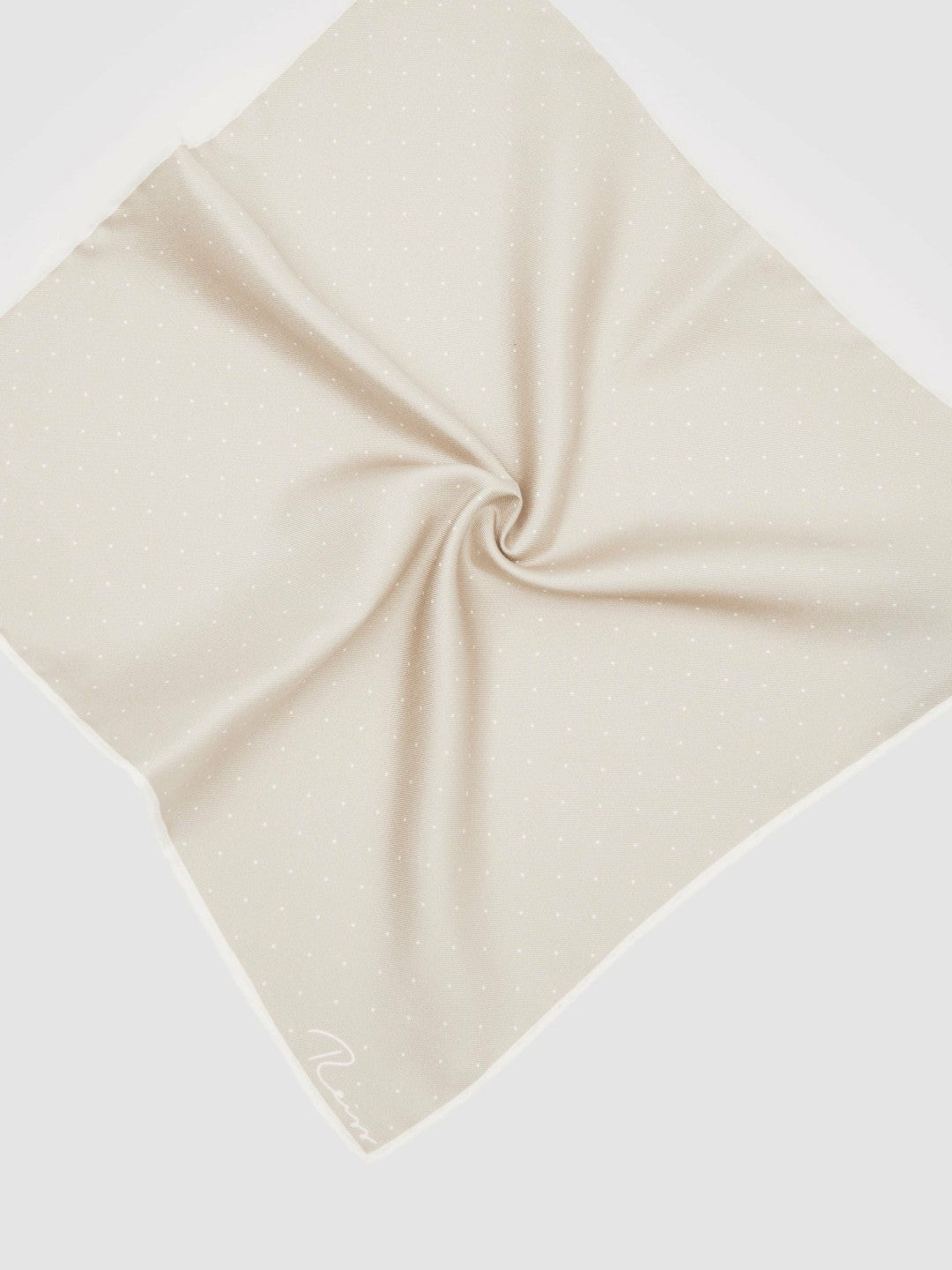Silk Polka Dot Pocket Square in Champagne Men | Reiss
