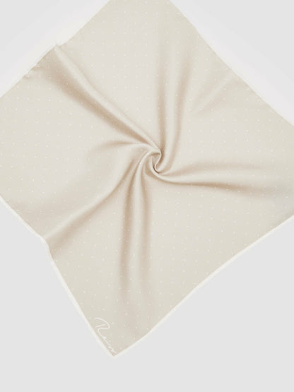 Silk Polka Dot Pocket Square in Champagne Men | Reiss