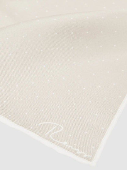 Silk Polka Dot Pocket Square in Champagne Men | Reiss