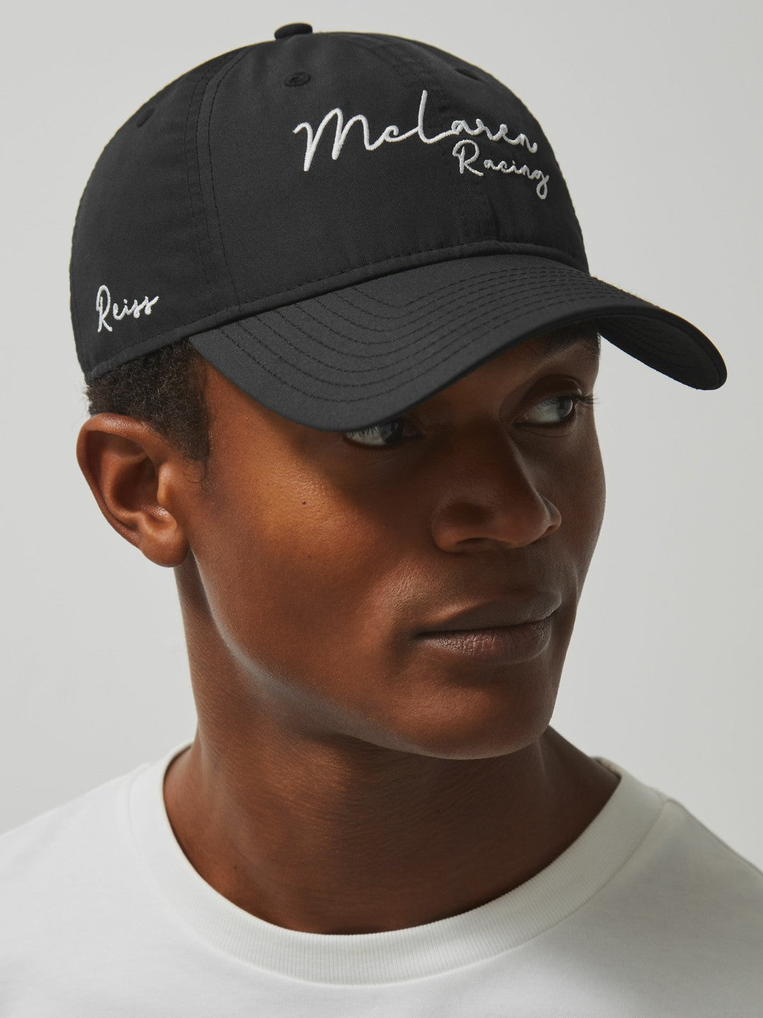 Unisex Fit McLaren Racing Logo Embroidered Cap in Black Men | Reiss