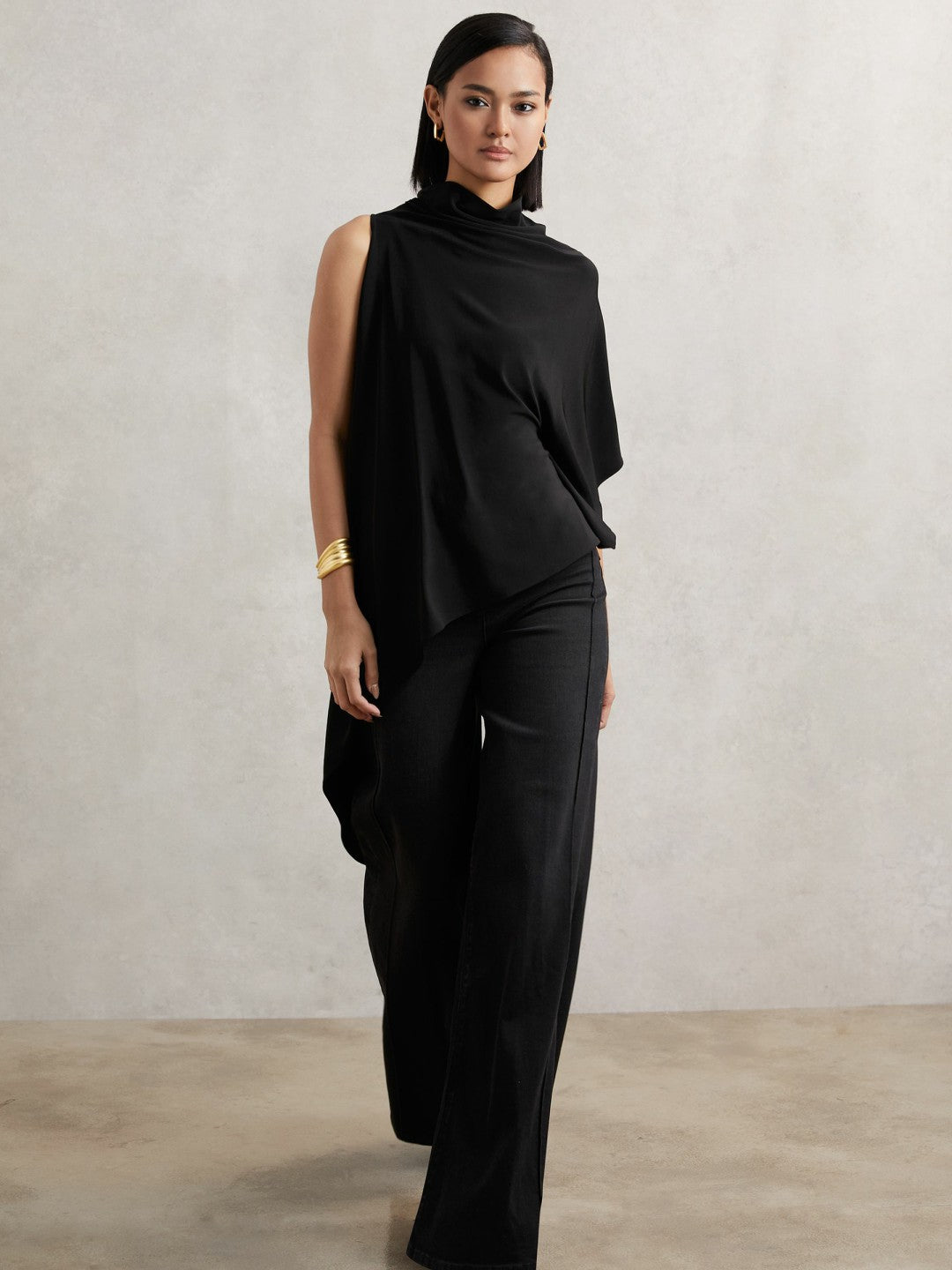 Cape Detail Top in Black Women | Reiss