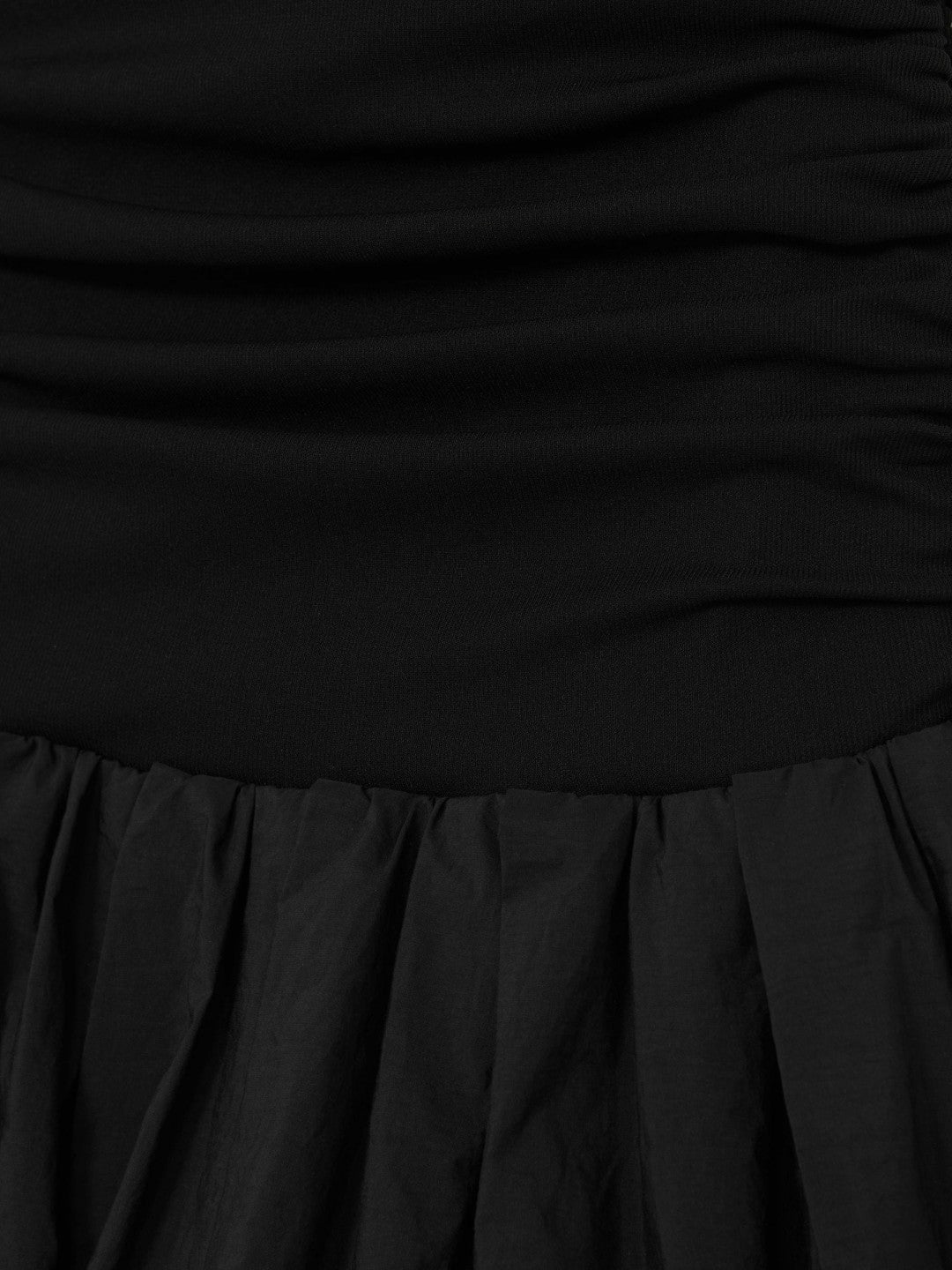 Off-Shoulder Puffball Mini Dress in Black Women | Reiss