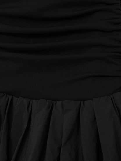 Off-Shoulder Puffball Mini Dress in Black Women | Reiss